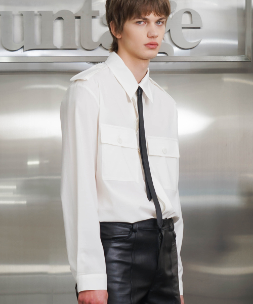 Однотонная рубашка сафари [White(UNISEX)]_UTS-FS76