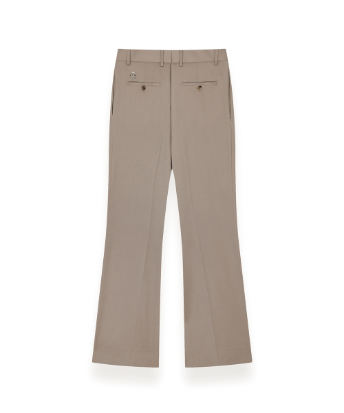 R-0048 / elastic шерсть bootcut trousers(бежевый)