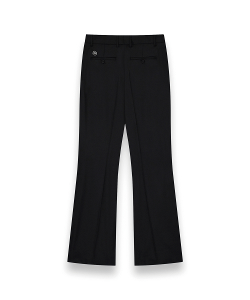 R-0048 / elastic шерсть bootcut trousers(чёрный)