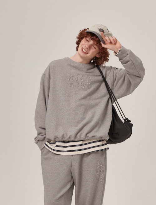 Soulu patchwork sweatshirt grey melange