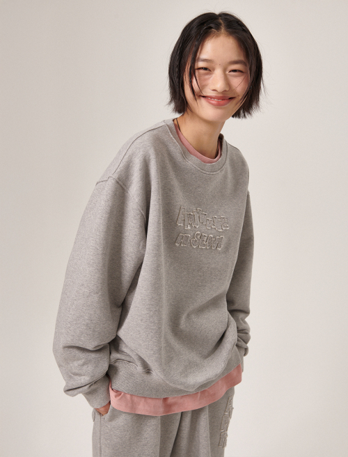Soulu patchwork sweatshirt grey melange