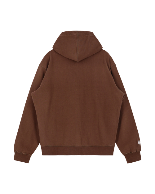 Contrast stitch zip up hoodie (коричневый)
