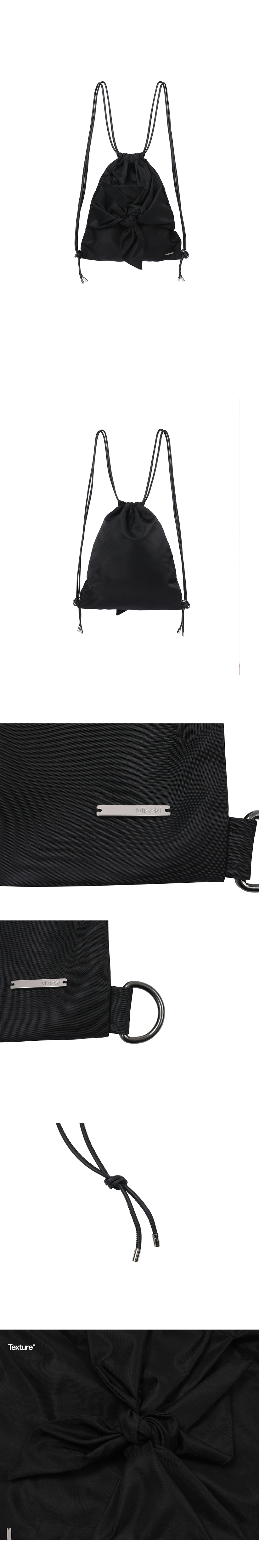 ★MISEKI SEOUL★ Tie-up drawstring bag MUSINSA | MISEKI SEOUL Tie-up drawstring bag BLACK