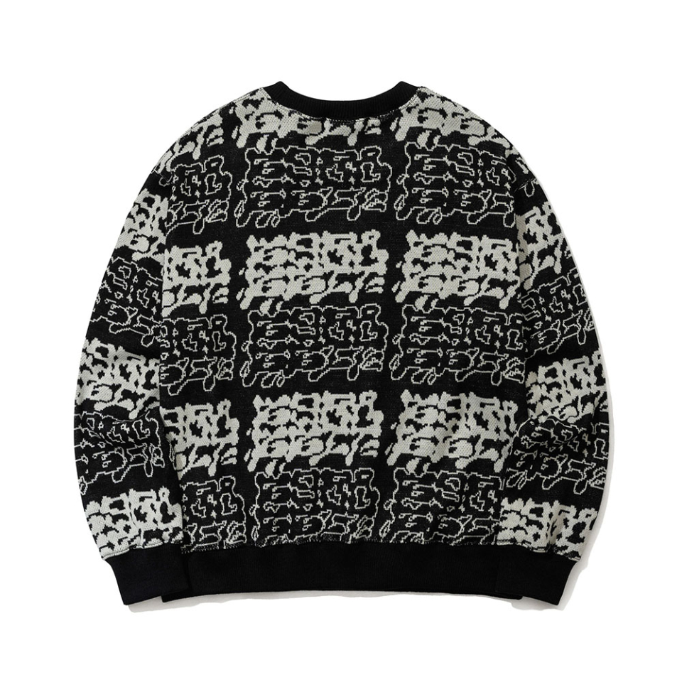 [BSRABBIT] Jacquard Always BSR Knit Sweatshirt /追跡付 MUSINSA | BSRABBIT Jacquard Always BSR Knit Sweatshirt Black