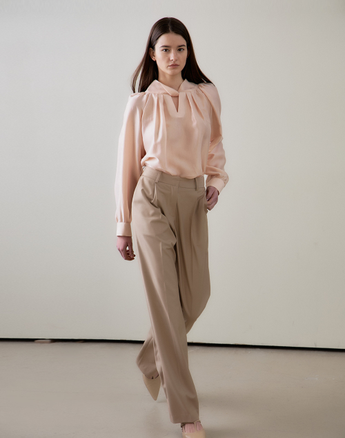 STRAIGHT FIT SLACKS BEIGE прямые брюки