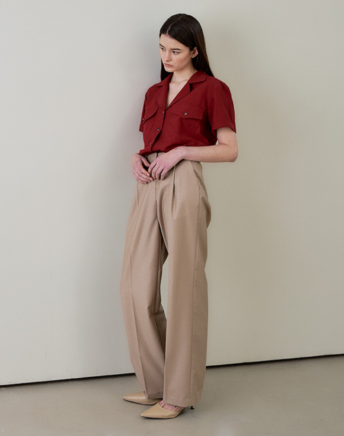 STRAIGHT FIT SLACKS BEIGE прямые брюки