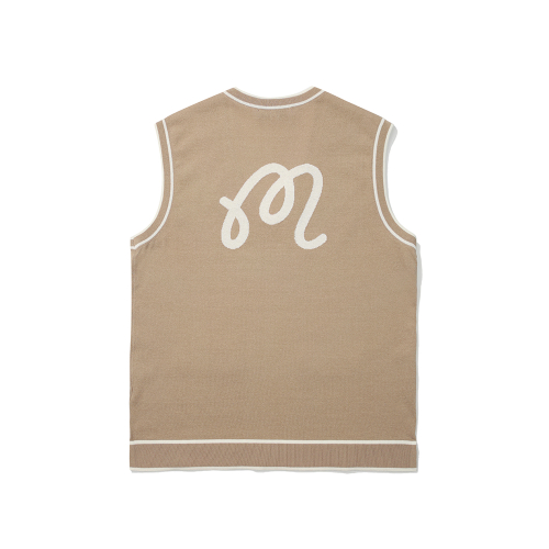 Фактурный трикотажный жилет с логотипом BEIGE (WOMAN)