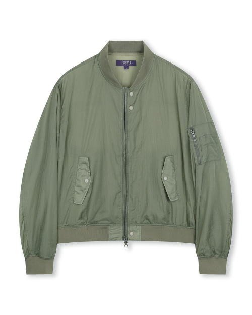 Sheer nylon flight jacket khaki grey