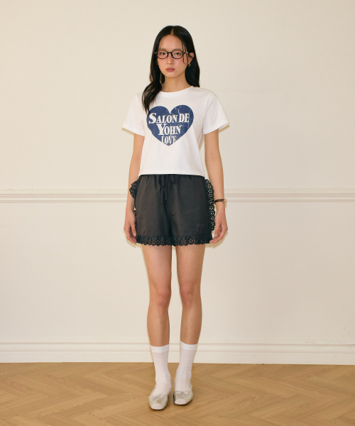 Lace хлопок banding shorts_ угольный