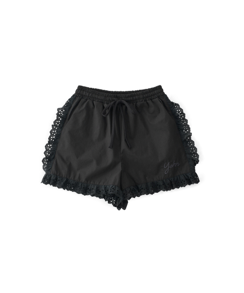 Lace хлопок banding shorts_ угольный