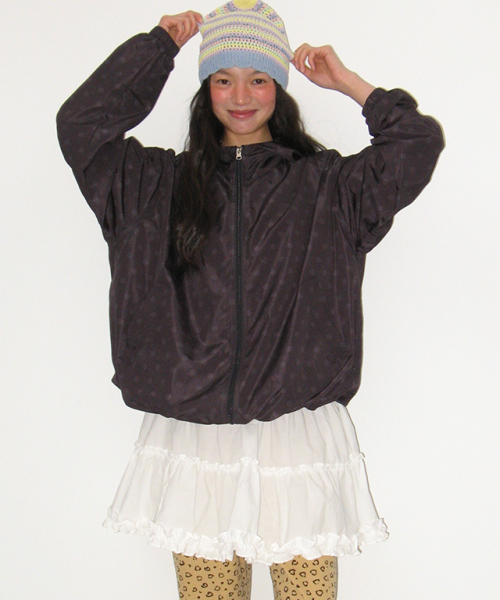 Hooded windbreaker jumper чёрный dot