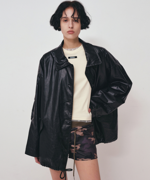 Vintage half кожа string jacket_black