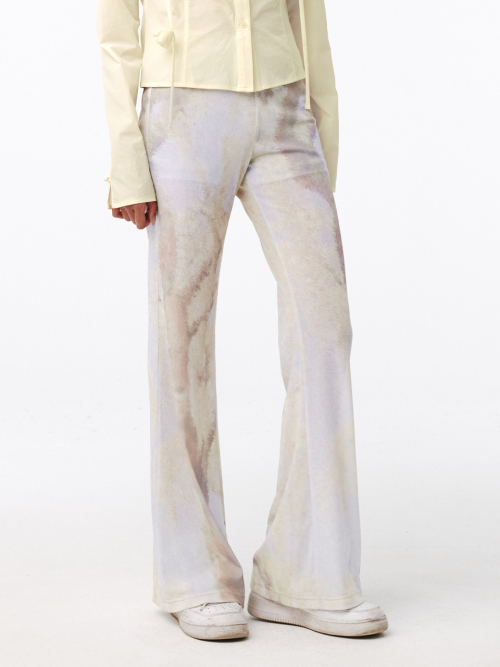 Print flared pants print tree
