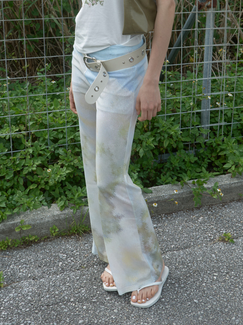 Print flared pants print flower