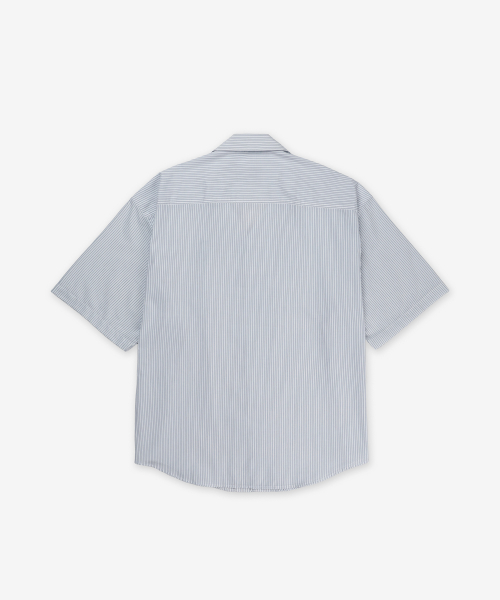 Футболка boxy fit с лого-сердцем и воротником camp - White:Blue / HSH292CO01131041
