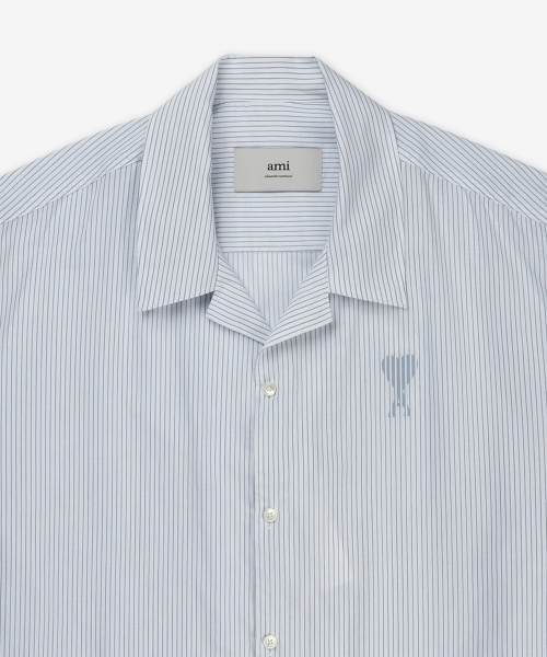 Футболка boxy fit с лого-сердцем и воротником camp - White:Blue / HSH292CO01131041