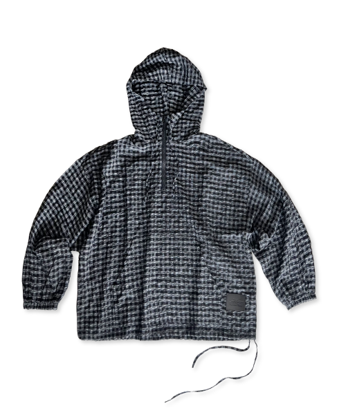 Анорак-худи из сирсакера в винтажную клетку (4 colors)