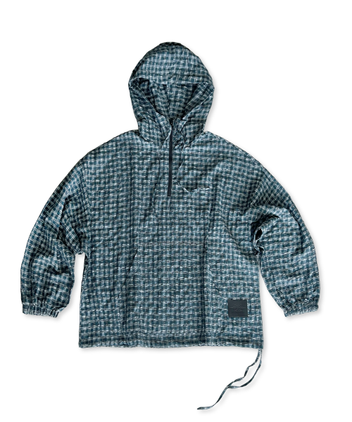 Анорак-худи из сирсакера в винтажную клетку (4 colors)