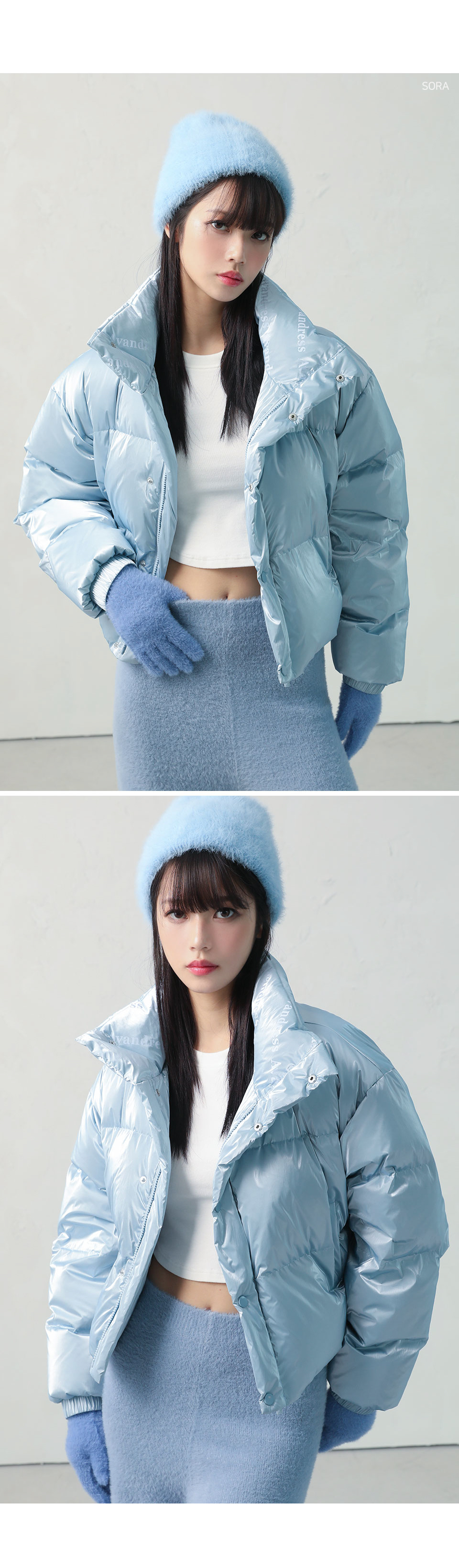 MUSINSA公式 | AVANDRESS Siberia Duck Stella Crop Padding BLACK