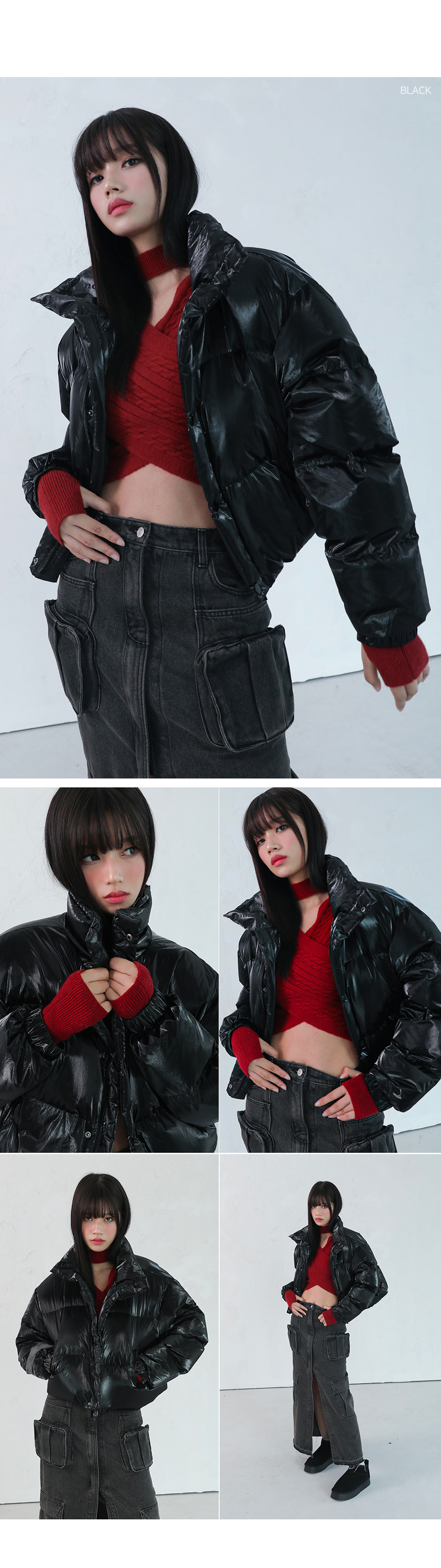 AVANDRESS★男女兼用★Siberia Duck Shiny Crop Padding 6色 어반드레스(AVANDRESS) Siberia Duck Shiny Crop Padding BLUE