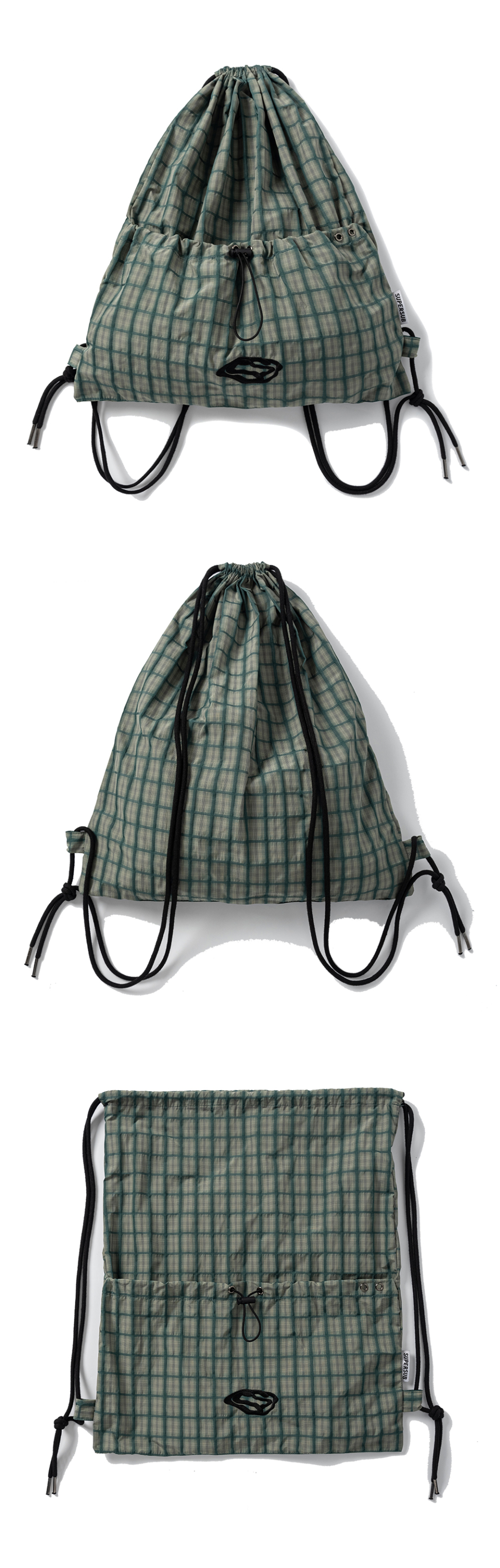 [SUPERSUB] SWAVER CHECK STRING BACKPACK /追跡付 MUSINSA | SUPERSUB SWAVER CHECK STRING BACKPACK - GREEN