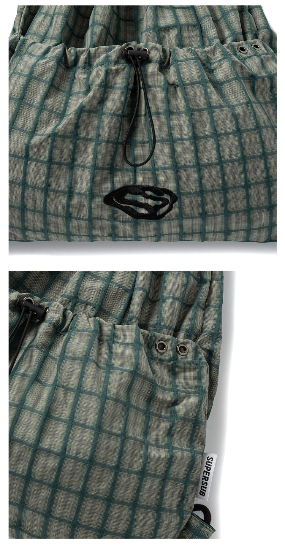 MUSINSA公式 | SUPERSUB SWAVER CHECK STRING BACKPACK - GREEN