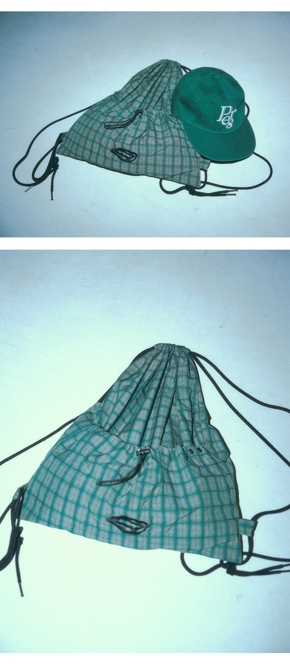 MUSINSA公式 | SUPERSUB SWAVER CHECK STRING BACKPACK - GREEN