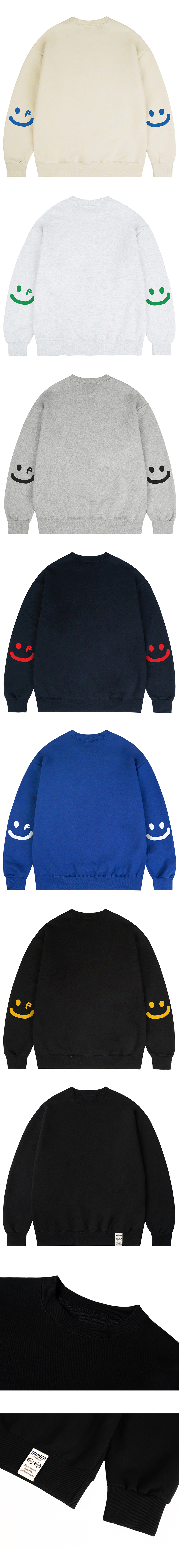 【GRAVER】Elbow Dot Smile Clip Sweatshirt MUSINSA | GRAVER [UNISEX] ELBOW DIMPLE LOGO SMILE CLIP