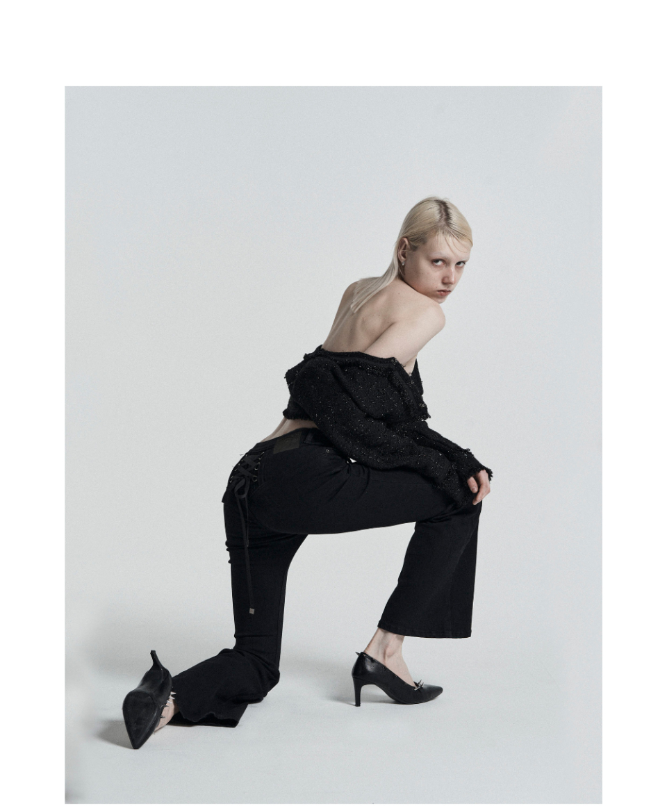 【ODOR】Letto raw pants★韓国人気 SAN SAN GEAR] 23FW LAYER PANTS KHAKI 正規品 韓国ブランド