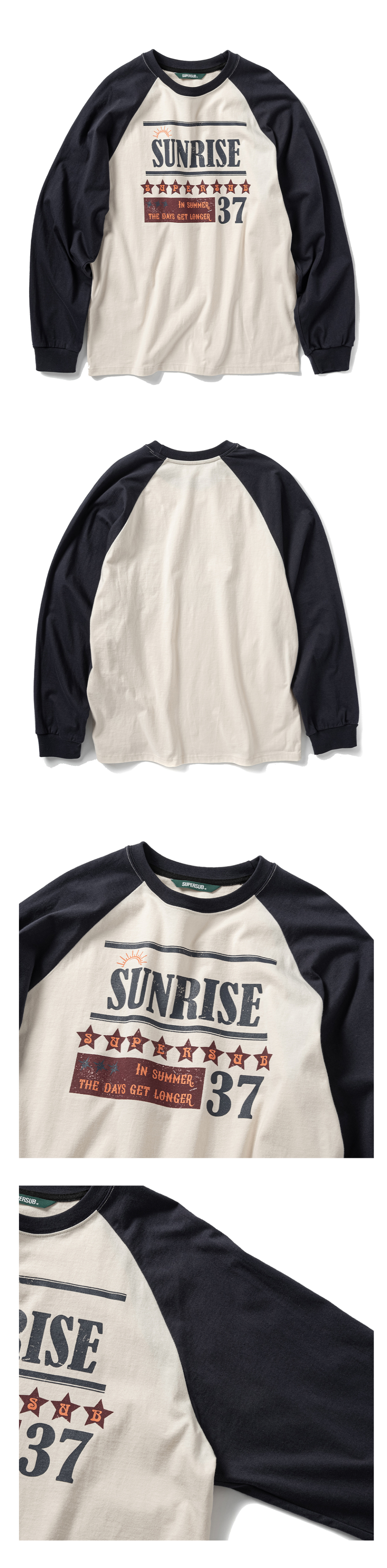 SUPERSUB ♥ Sunrise Raglan Long Sleeve T-Shirt /追跡付 MUSINSA | SUPERSUB Sunrise Raglan Long Sleeve Tee - Navy