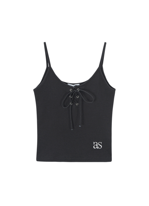EYELET SLEEVELESS / CHARCOAL