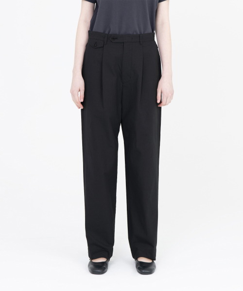 Свободные зауженные хлопковые брюки W, Black