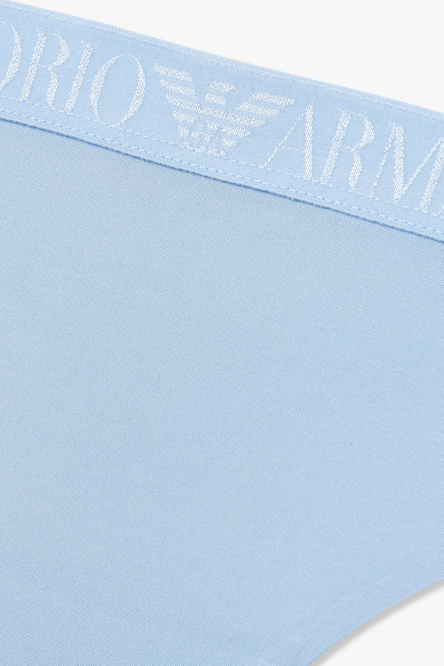 [EMPORIO ARMANI UNDERWEAR] Женские нейлоновые стринги с жаккардом Light Blue 825110541