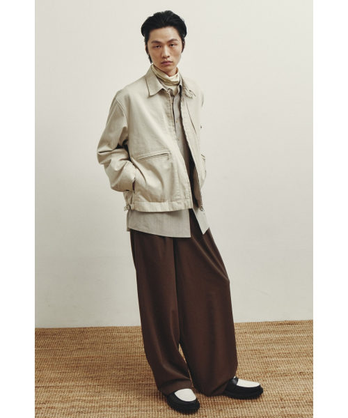 Cropped Zip Блузон - Light бежевый