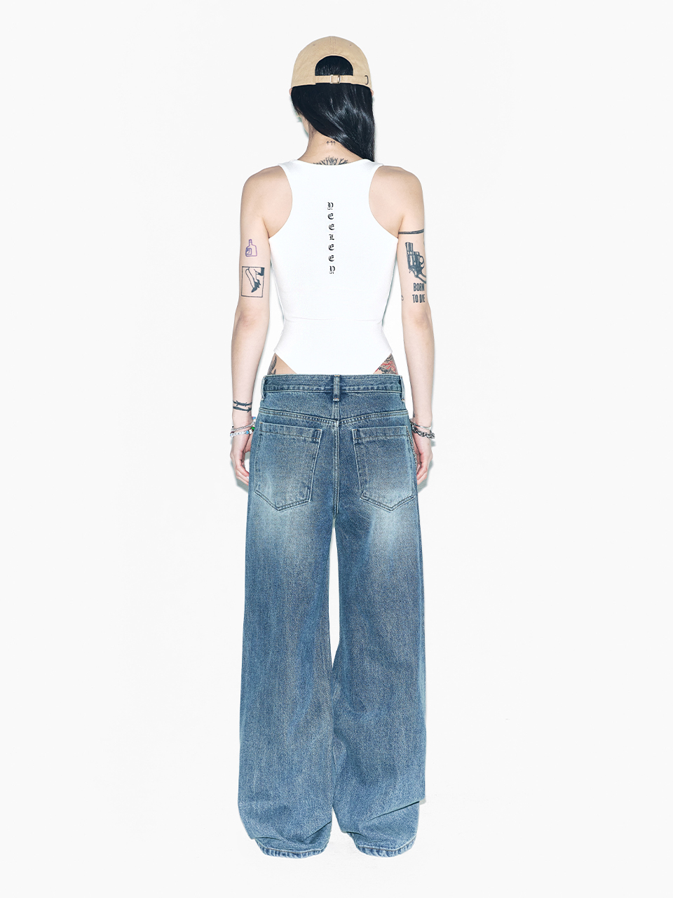 [YEEL] SIGNATURE LOGO DESTROYED DENIM ★大人気★ MUSINSA公式 | L.E.E.Y SIGNATURE LOGO DESTROYED DENIM BLUE