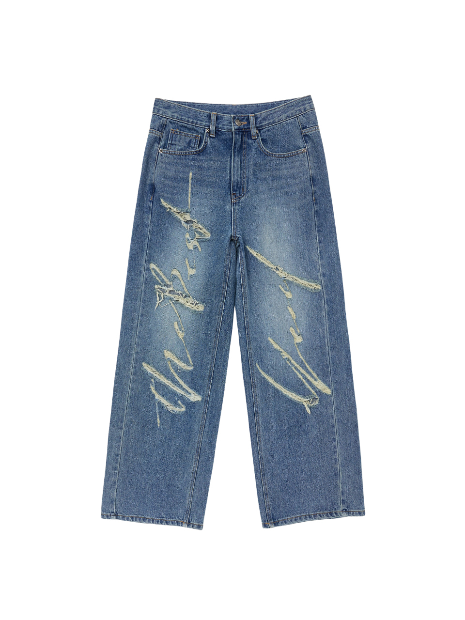 LEEY ■ SIGNATURE LOGO DESTROYED DENIM デニム MUSINSA | L.E.E.Y SIGNATURE LOGO DESTROYED DENIM BLUE