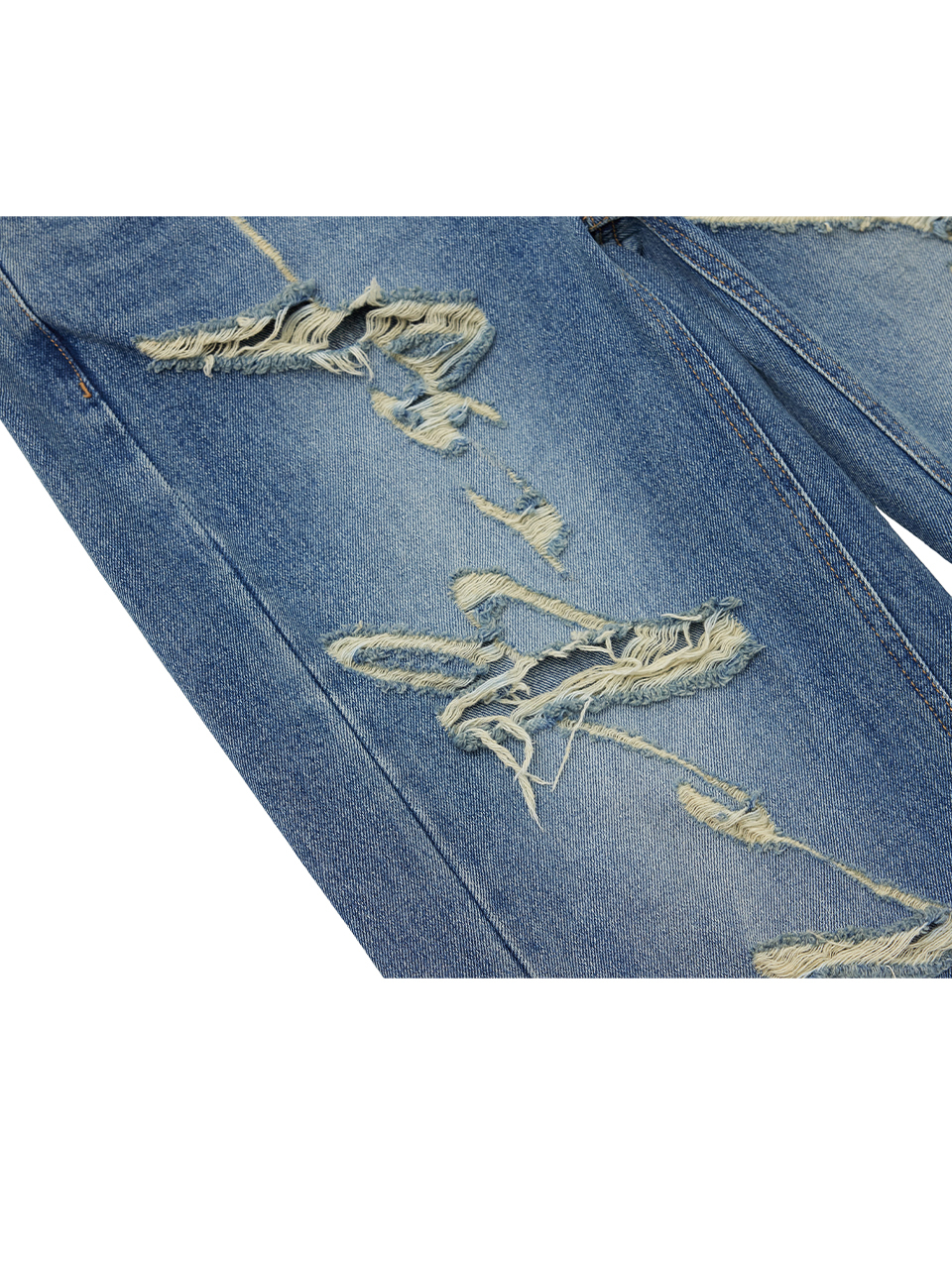 LEEY ■ SIGNATURE LOGO DESTROYED DENIM デニム MUSINSA公式 | L.E.E.Y SIGNATURE LOGO DESTROYED DENIM BLUE