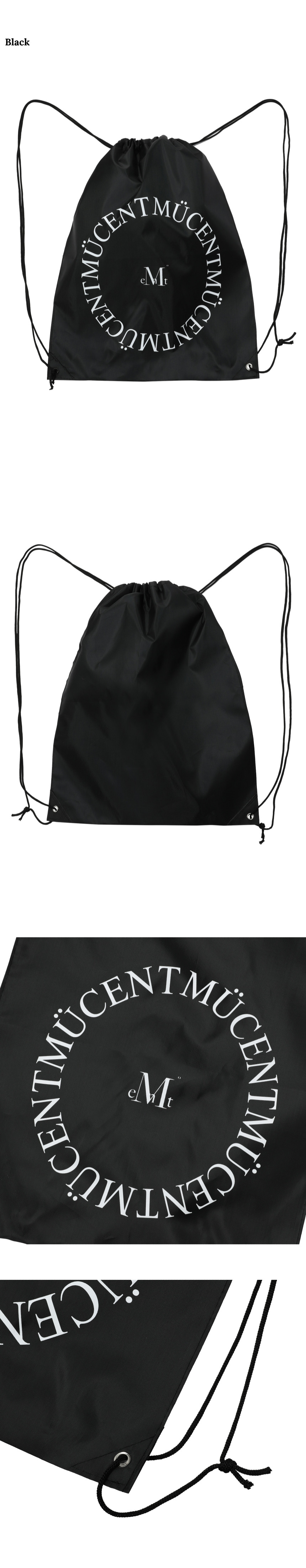 MUSINSA | MUCENT Circular logo string gym bag (unisex)