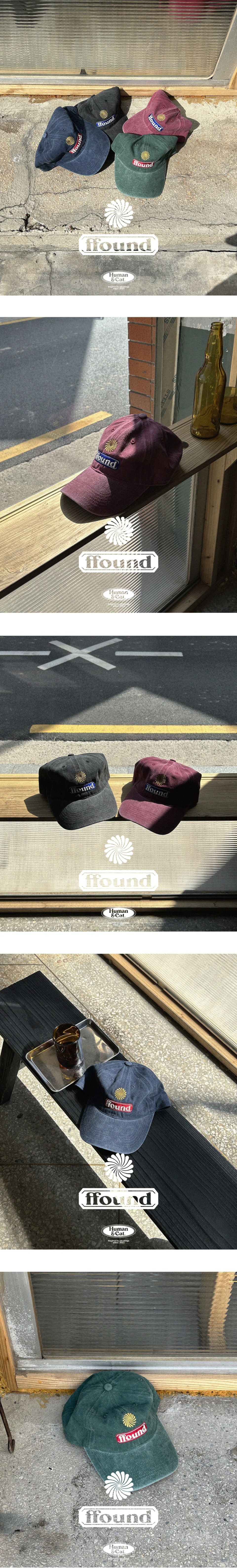 MUSINSA | HUMAN N CAT Pound 3 Stone Washed Ball Cap [Navy]