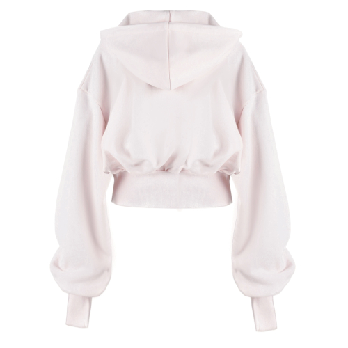 Худи на молнии с бантом и логотипом - Baby Pink