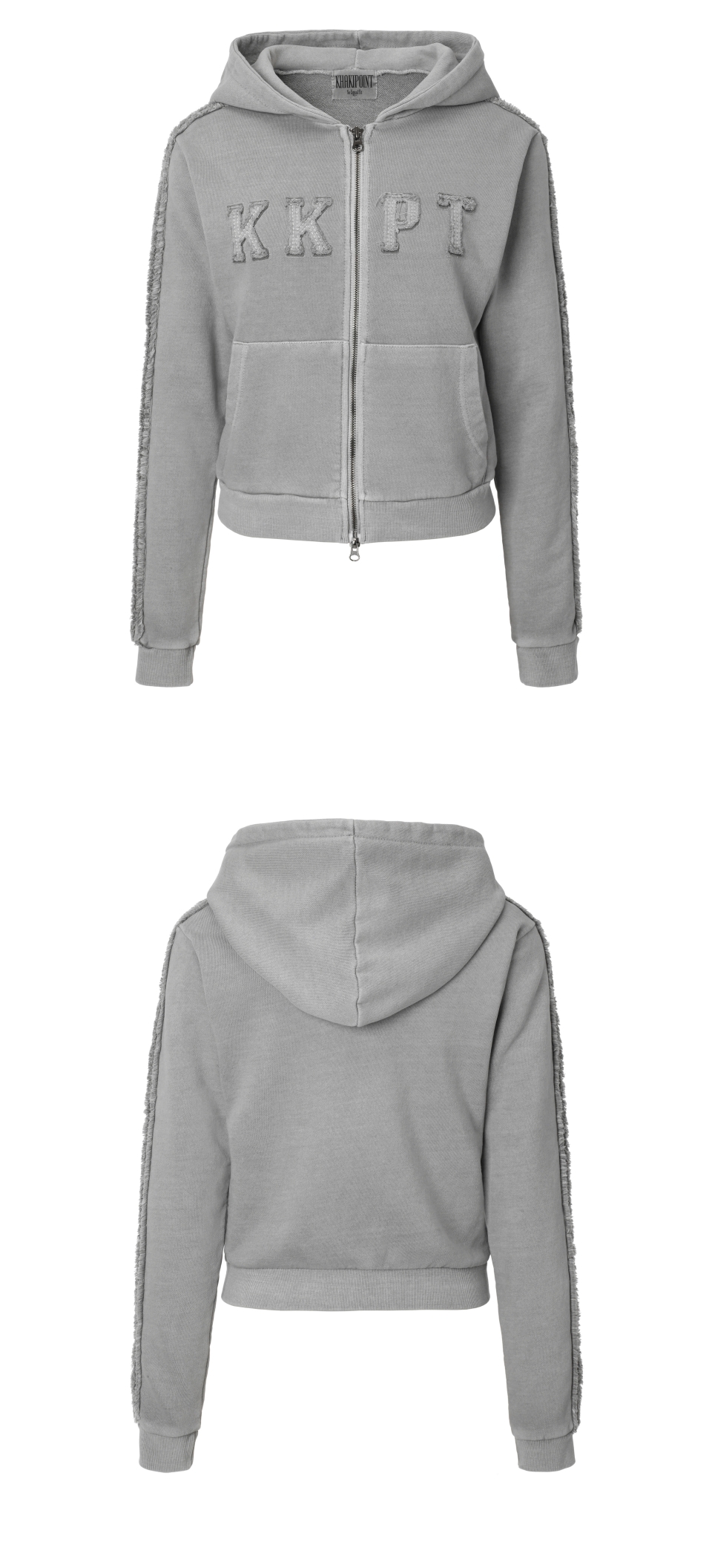 Pigment Hood Zip-up (light gray) 상세 이미지 3