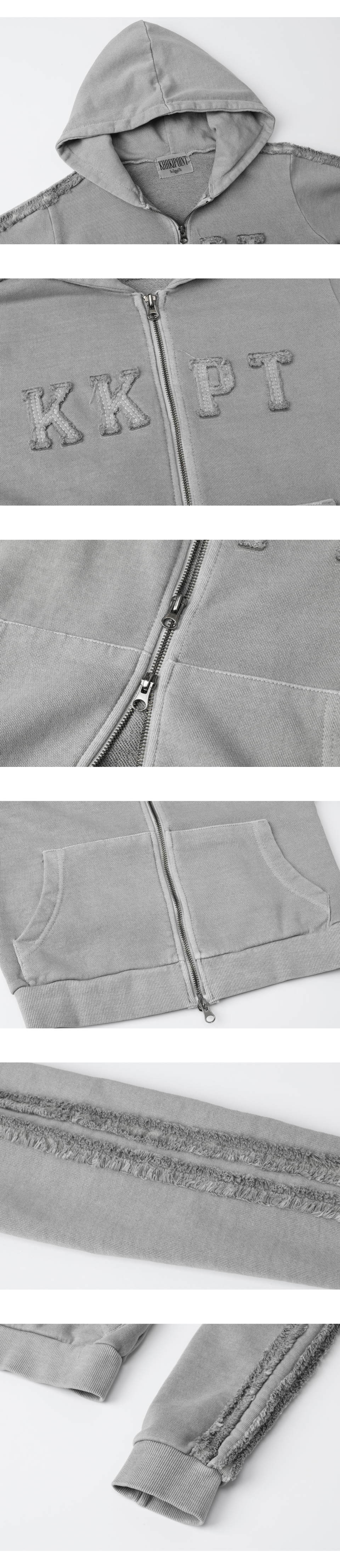 Pigment Hood Zip-up (light gray) 상세 이미지 4