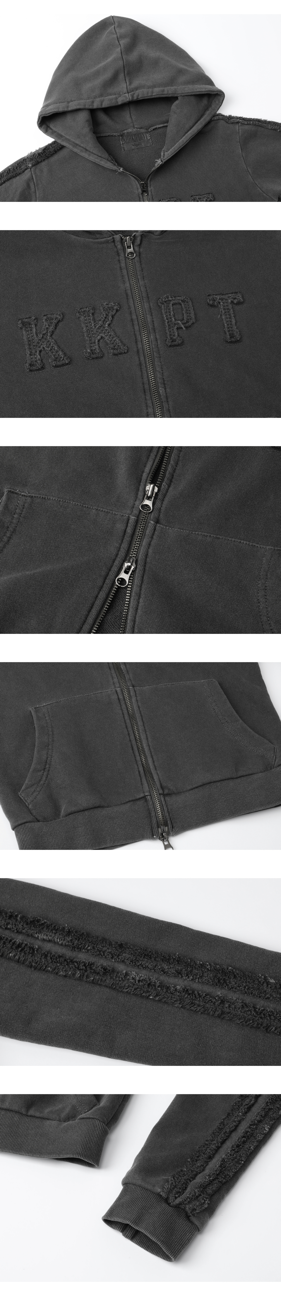 Pigment Hood Zip-up (charcoal) 상세 이미지 4