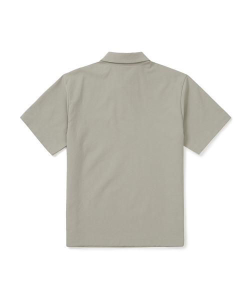 Классическое тканое поло с коротким рукавом (S25MMTPS16) Fog Gray