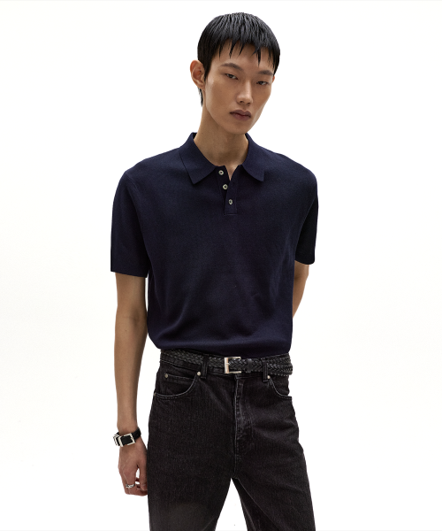 Homme Cotton PK Half Трикотаж тёмно-синий
