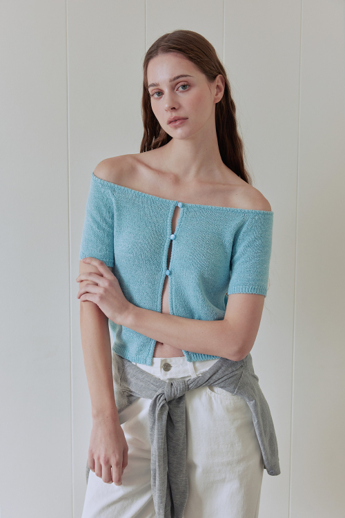 OFF-SHOULDER BUTTON UP кардиган