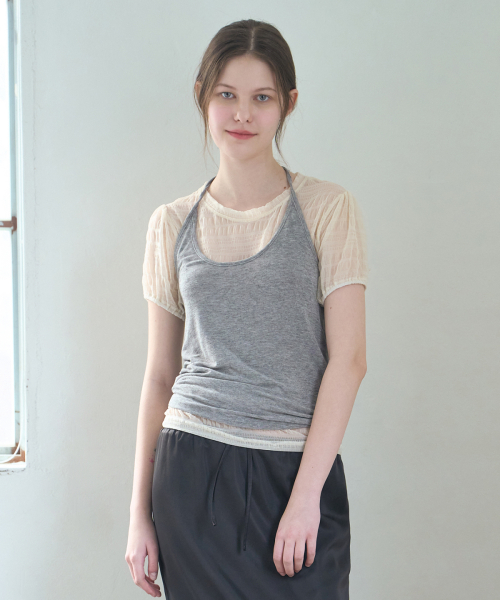 TENCEL HALTER NECK TOP