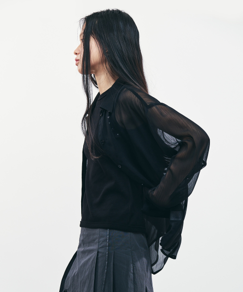 Sheer Cuffs Shirt 3COLORS