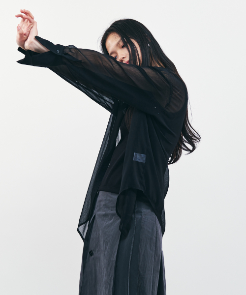 Sheer Cuffs Shirt 3COLORS