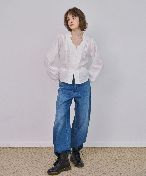 Ruffle Lace Blouse (White)